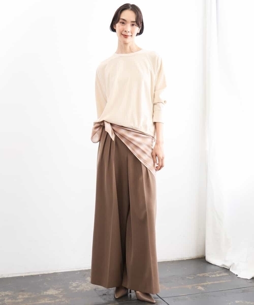 MICHEL KLEIN(ミッシェル・クラン)の「微起毛ワイドパンツ(その他パンツ・レディース・チャコールグレー/ライトブラウン・38)」の10枚目の写真