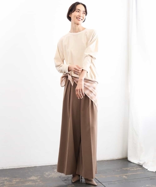 MICHEL KLEIN(ミッシェル・クラン)の「微起毛ワイドパンツ(その他パンツ・レディース・チャコールグレー/ライトブラウン・38)」の11枚目の写真