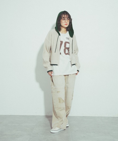 niko and...(ニコアンド)の「フードレイヤーダブルZIPカーディガン(カーディガン/ボレロ・レディース・ブラック/アイボリー/チャコール・LARGE/MEDIUM)」の15枚目の写真
