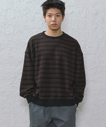CAMEL WORK（キャメルワーク）の「ブークレーストライプニット（ブラウン）（ニット/セーター）」