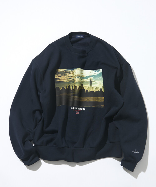 FREAK'S STORE(フリークスストア)の「NAUTICA/ノーティカ Jiro Konami CREW SWEAT 1 for women(スウェット・レディース・ライトグレー/ネイビー・フリ-)」の2枚目の写真