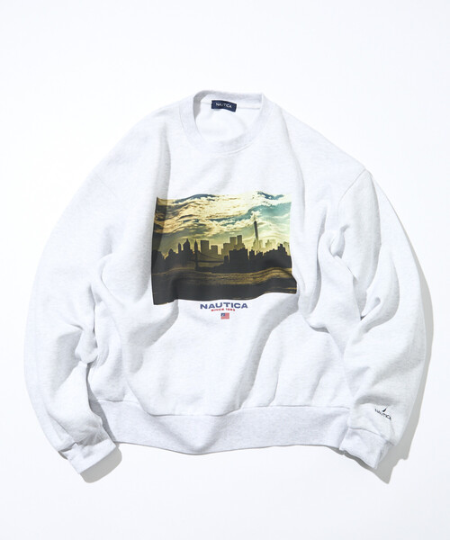 FREAK'S STORE(フリークスストア)の「NAUTICA/ノーティカ Jiro Konami CREW SWEAT 1 for women(スウェット・レディース・ライトグレー/ネイビー・フリ-)」の4枚目の写真