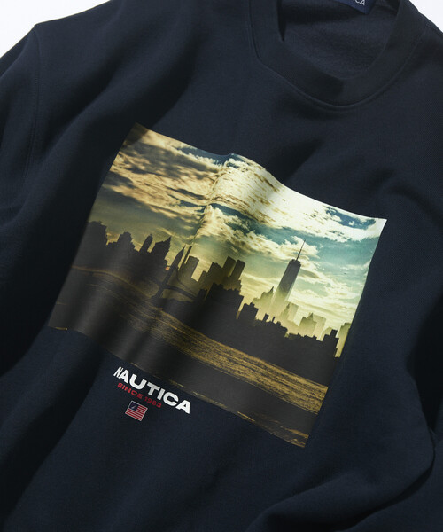 FREAK'S STORE(フリークスストア)の「NAUTICA/ノーティカ Jiro Konami CREW SWEAT 1 for women(スウェット・レディース・ライトグレー/ネイビー・フリ-)」の6枚目の写真
