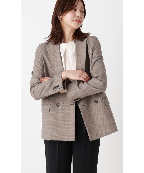 AOYAMA(アオヤマ)の「ハイネックタックブラウス【美ジ楽ブラウス】【9分袖】(シャツ/ブラウス・レディース・オフホワイト/モカ/サックスブルー・S/LL/L/M)」の12枚目の写真
