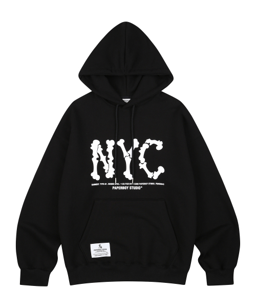 PAPERBOY(ペーパーボーイ)の「NYC スケルトンフーディー-ブラック(パーカー・レディース・その他・SMALL/MEDIUM/LARGE/X-LARGE)」の1枚目の写真