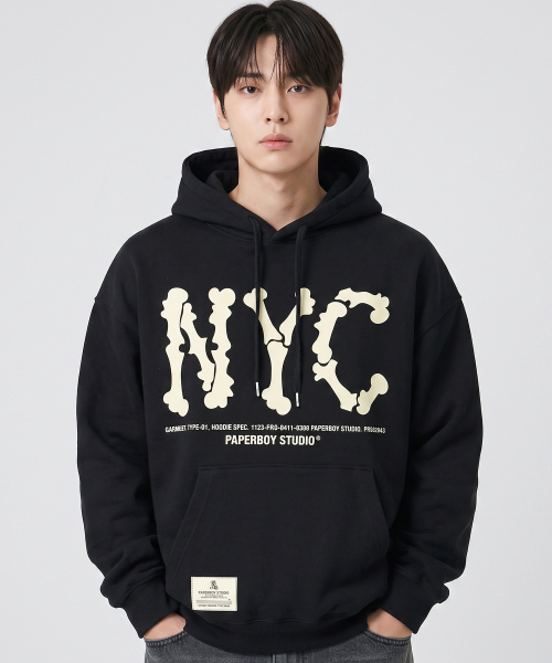 PAPERBOY(ペーパーボーイ)の「NYC スケルトンフーディー-ブラック(パーカー・レディース・その他・SMALL/MEDIUM/LARGE/X-LARGE)」の2枚目の写真