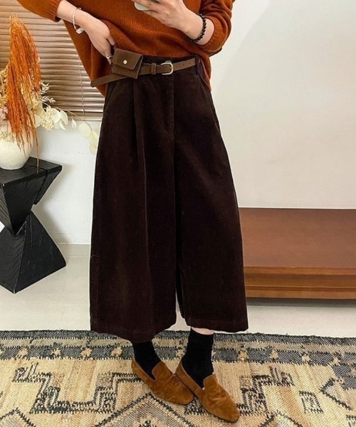 Ritzy（リッツィー）の「コーデュロイワイドクロップドパンツ（その他パンツ・レディース・モカ/ブラック・M/L）」の8枚目の写真