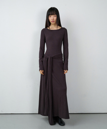 DRAPED MAXI ONE-PIECE(W) CHARCOAL