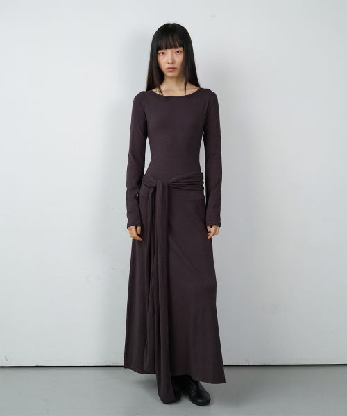 THEVINYLHOUSE(ザバイニルハウス)の「DRAPED MAXI ONE-PIECE(W) CHARCOAL(ワンピース・レディース・その他・FREE)」の1枚目の写真