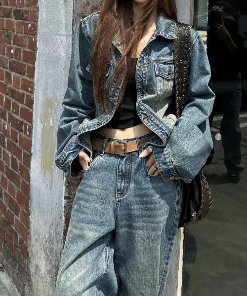 FAVORITO(ファヴォリート)の「デニムジャケットワイドパンツセットアップ(セットアップ・レディース・ブルー・S/M/L)」の20枚目の写真