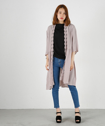 MOUSSY | LACE COMBI CIFFON LONG GOWNⅡ(カーディガン/ボレロ)