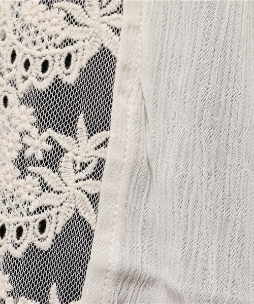 MOUSSY（マウジー）の「LACE COMBI CIFFON LONG GOWNⅡ（カーディガン/ボレロ・レディース・ホワイト/ピンク/ブラック・FREE）」の11枚目の写真