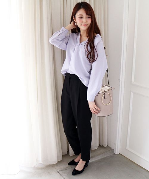 N.(N. Natural Beauty Basic)(エヌエヌナチュラルビューティーベーシック)の「ダブルクロスワイドセンタープレス(その他パンツ・レディース・ブラック/グレー/ホワイト・SMALL/MEDIUM)」の9枚目の写真