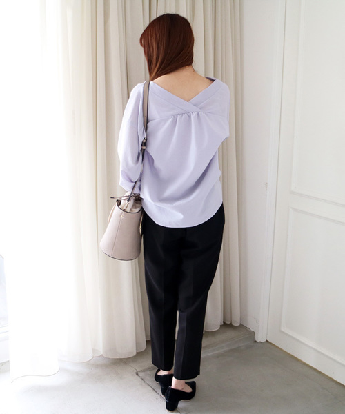 N.(N. Natural Beauty Basic)(エヌエヌナチュラルビューティーベーシック)の「ダブルクロスワイドセンタープレス(その他パンツ・レディース・ブラック/グレー/ホワイト・SMALL/MEDIUM)」の11枚目の写真