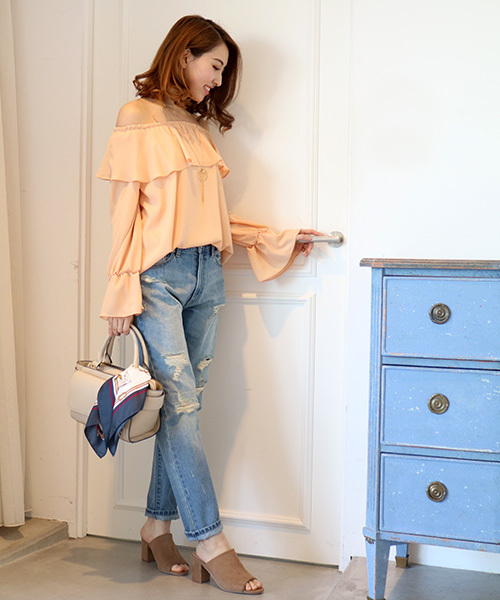 N.（N. Natural Beauty Basic）（エヌエヌナチュラルビューティーベーシック）の「ボーイズデニムパンツ クラッシュ加工（デニムパンツ・レディース・ブルー系その他・MEDIUM/SMALL）」の3枚目の写真