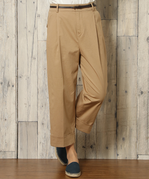 LBC（エルビーシー）の「ベルト付裾ダブルストレートパンツ（その他パンツ・レディース・ベージュ/ブラック/オリーブ・L/M）」の5枚目の写真