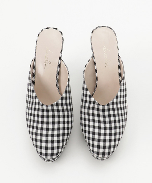 dazzlin（ダズリン）の「ギンガムバックレスシューズ（その他シューズ・レディース・ベージュ/ブラック/レッド・LARGE/MEDIUM）」の7枚目の写真