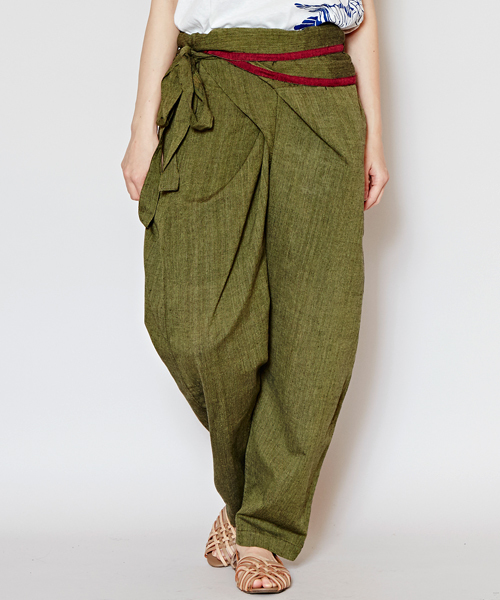 チャイハネ(チャイハネ)の「【チャイハネ】yul チャクラ丹田ラップパンツ(その他パンツ・レディース・ブルー/グレー/レッド/ブラック/カーキ/ベージュ・FREE)」の4枚目の写真