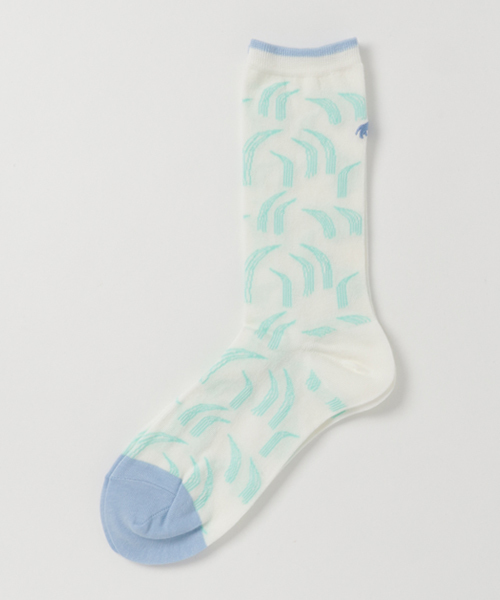 Ne-net(ネネット)の「しばふソックス(ソックス/靴下・レディース・オフホワイト/ブルー/イエロー・03/02)」の1枚目の写真