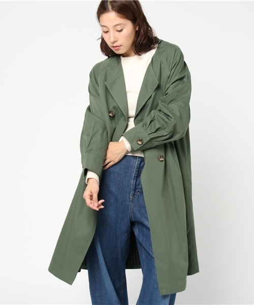 MURUA（ムルーア）の「ノーカラールーズコート（その他アウター・レディース・ベージュ/カーキ・1/2）」の2枚目の写真