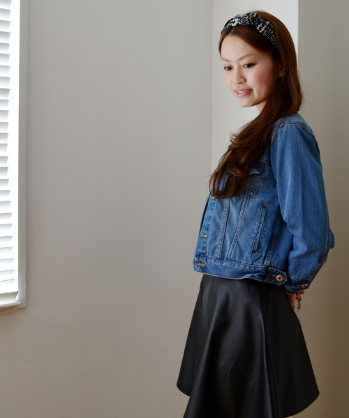 Khaju(カージュ)の「Khaju:デニムGジャン □(デニムジャケット・レディース・ブルー・ONE SIZE)」の1枚目の写真