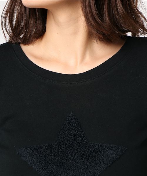DOUBLE STANDARD CLOTHING(ダブルスタンダードクロージング)の「DSC フライス表起毛スター刺繍トップス(Tシャツ/カットソー・レディース・ブラック/グレー/オフホワイト・38/36)」の7枚目の写真