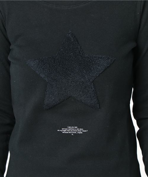 DOUBLE STANDARD CLOTHING(ダブルスタンダードクロージング)の「DSC フライス表起毛スター刺繍トップス(Tシャツ/カットソー・レディース・ブラック/グレー/オフホワイト・38/36)」の4枚目の写真