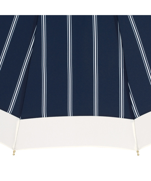 Wpc.(ダブリュピーシー)の「16本骨 切り継ぎストライプ 雨傘 長傘 晴雨兼用 Wpc.(長傘・レディース・ベージュ/ネイビー/オフホワイト/ピンク・FREE)」の9枚目の写真