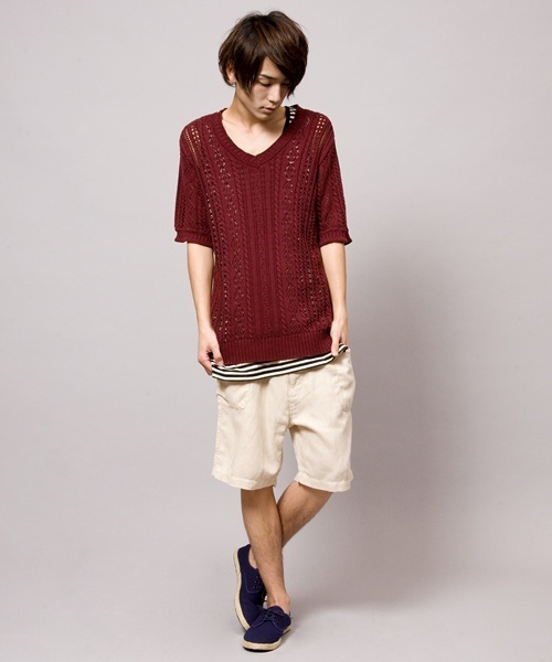 WEGO(ウィゴー)の「WEGO/綿麻ガーデニングショーツ(カーゴパンツ・メンズ・アイボリー/レッド系その他/ダークグリーン/ネイビー・MEDIUM/LARGE)」の14枚目の写真