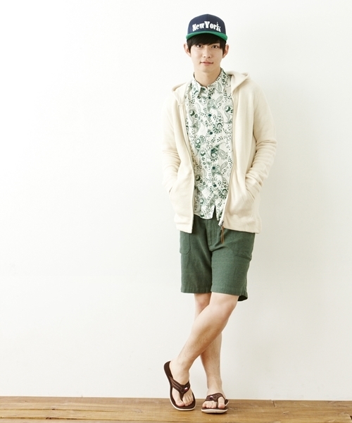 WEGO(ウィゴー)の「WEGO/綿麻ガーデニングショーツ(カーゴパンツ・メンズ・アイボリー/レッド系その他/ダークグリーン/ネイビー・MEDIUM/LARGE)」の5枚目の写真