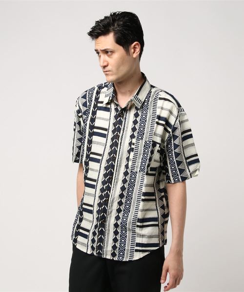 キャリバン メンズ シャツ トップス Patterned shirt キャリバン メンズ シャツ トップス Patterned shirt