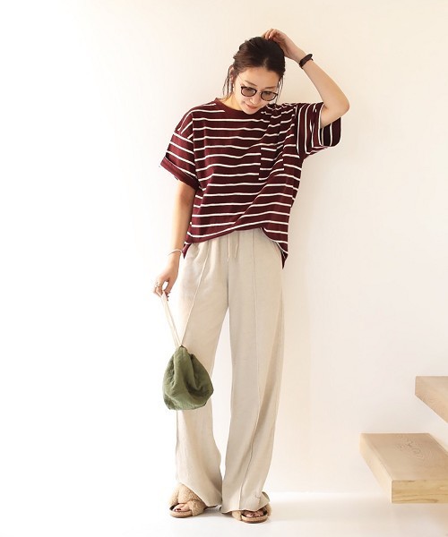 TODAYFUL（トゥデイフル）の「オーバーサイズボーダーTシャツ（Tシャツ