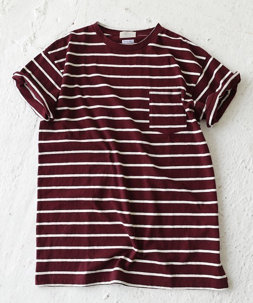 TODAYFUL(トゥデイフル)の「オーバーサイズボーダーTシャツ(Tシャツ/カットソー・レディース・ブルー/アイボリー/ボルドー・FREE)」の10枚目の写真