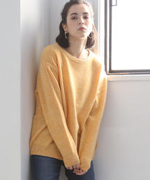 coen | 【手洗いできる】ラムウールクルーネックニット(ブラウン⇒WEB限定)(ニット/セーター)