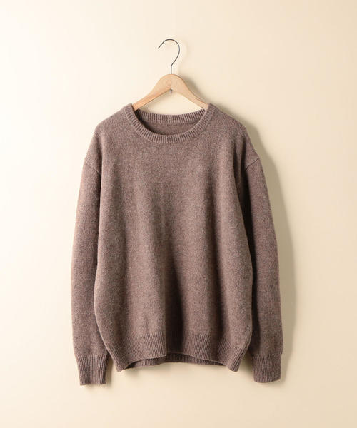 coen（コーエン）の「【手洗いできる】ラムウールクルーネックニット(ブラウン⇒WEB限定)（ニット/セーター・レディース・モカ/イエロー/ライトグレー/ブラウン/ピンク・FREE）」の17枚目の写真