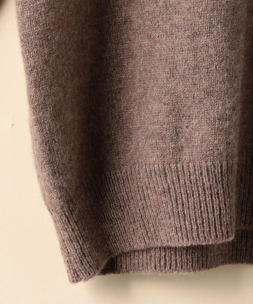 coen（コーエン）の「【手洗いできる】ラムウールクルーネックニット(ブラウン⇒WEB限定)（ニット/セーター・レディース・モカ/イエロー/ライトグレー/ブラウン/ピンク・FREE）」の10枚目の写真