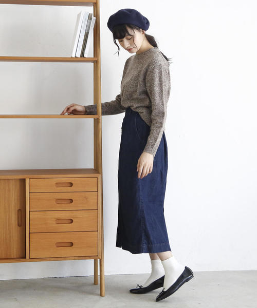 coen（コーエン）の「【手洗いできる】ラムウールクルーネックニット(ブラウン⇒WEB限定)（ニット/セーター・レディース・モカ/イエロー/ライトグレー/ブラウン/ピンク・FREE）」の20枚目の写真