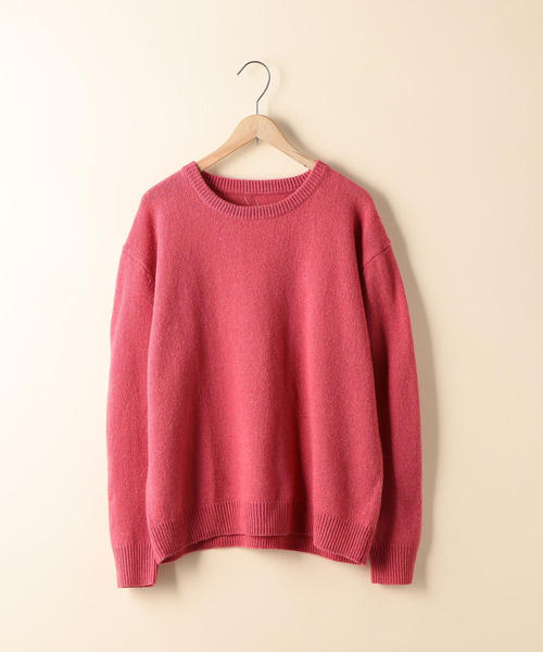 coen（コーエン）の「【手洗いできる】ラムウールクルーネックニット(ブラウン⇒WEB限定)（ニット/セーター・レディース・モカ/イエロー/ライトグレー/ブラウン/ピンク・FREE）」の18枚目の写真