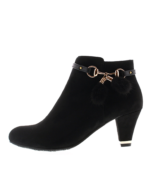 JELLY BEANS(ジェリービーンズ)の「2wayミンクファー金具ベルトブーツ(204-2291)JELLY BEANS(ジェリービーンズ)(ブーツ・レディース・ブラック/ブラック系その他/グレイッシュベージュ・LL/SS/S/M/L)」の4枚目の写真