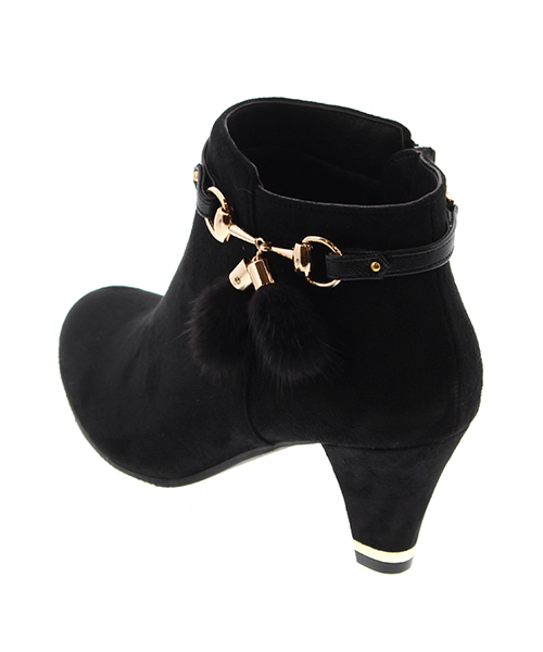 JELLY BEANS(ジェリービーンズ)の「2wayミンクファー金具ベルトブーツ(204-2291)JELLY BEANS(ジェリービーンズ)(ブーツ・レディース・ブラック/ブラック系その他/グレイッシュベージュ・LL/SS/S/M/L)」の5枚目の写真