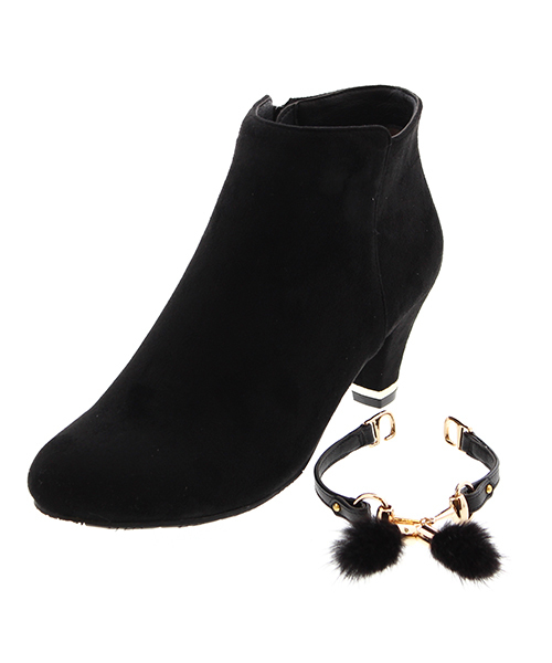 JELLY BEANS(ジェリービーンズ)の「2wayミンクファー金具ベルトブーツ(204-2291)JELLY BEANS(ジェリービーンズ)(ブーツ・レディース・ブラック/ブラック系その他/グレイッシュベージュ・LL/SS/S/M/L)」の6枚目の写真