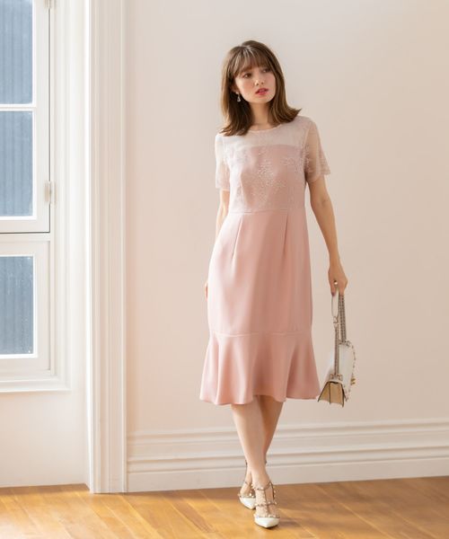 Tocco Closet トッコ クローゼット の シースルーレース貼りマーメイドワンピース ワンピース Wear