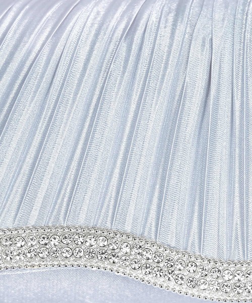 Retica(レティカ)の「結婚式バッグ サテン プリーツ キラキラ ラインストーン 2way クラッチバッグ パーティー (クラッチバッグ・レディース・ブラック/ベージュ/シルバー・ONESIZE)」の8枚目の写真