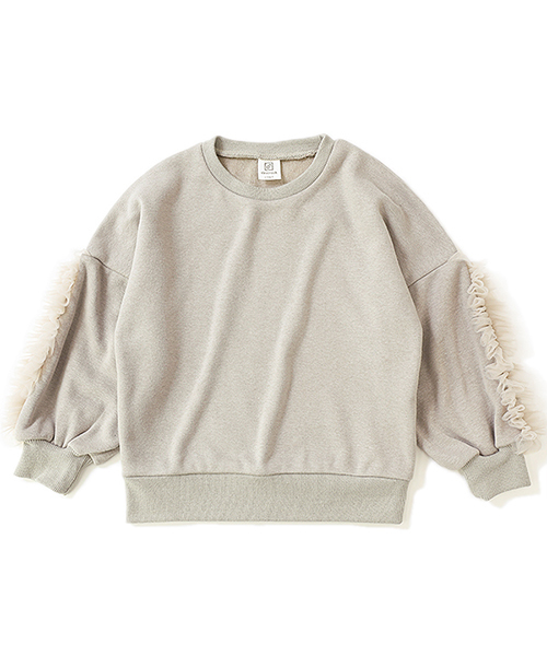 devirock(デビロック)の「まるで着る毛布 袖チュール付き裏シャギートップス 裏起毛(スウェット・キッズ・グレー系その他/スモークピンク/モカ/ラベンダー/ネイビー・140cm/150cm/110cm/130cm/160cm/100cm/120cm)」の19枚目の写真