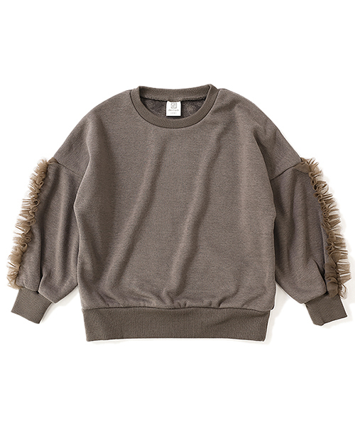 devirock(デビロック)の「まるで着る毛布 袖チュール付き裏シャギートップス 裏起毛(スウェット・キッズ・グレー系その他/スモークピンク/モカ/ラベンダー/ネイビー・140cm/150cm/110cm/130cm/160cm/100cm/120cm)」の20枚目の写真