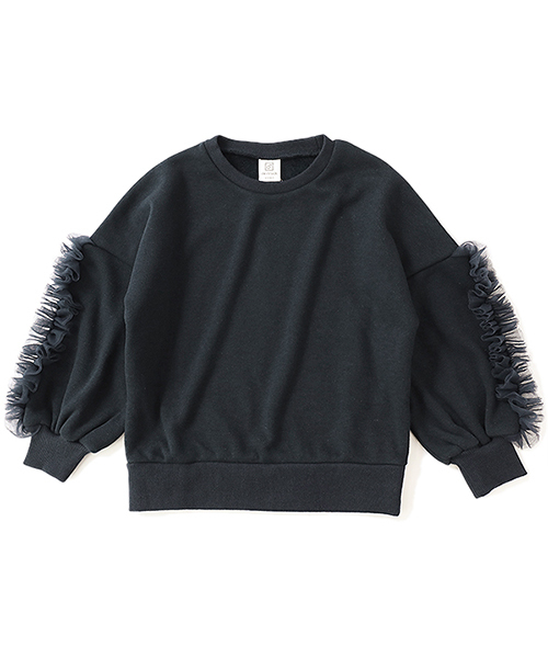 devirock(デビロック)の「まるで着る毛布 袖チュール付き裏シャギートップス 裏起毛(スウェット・キッズ・グレー系その他/スモークピンク/モカ/ラベンダー/ネイビー・140cm/150cm/110cm/130cm/160cm/100cm/120cm)」の21枚目の写真