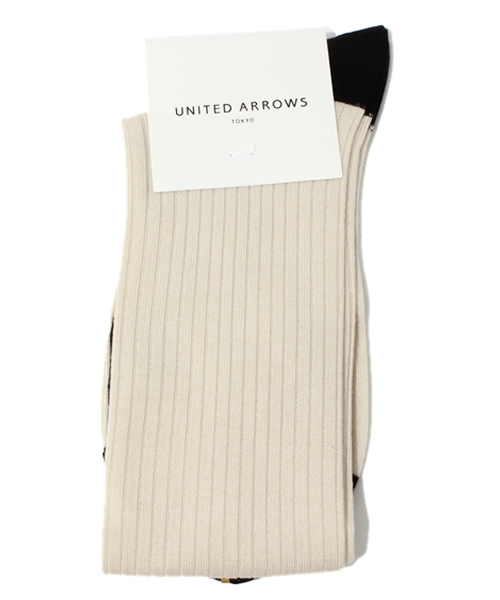 UNITED ARROWS（ユナイテッドアローズ）の「UAW W/RIB 2TNクルー◆◆◆（ソックス/靴下・レディース・オフホワイト/ブラック/ダークグレー/ベージュ/レッド/ネイビー・フリー）」の2枚目の写真