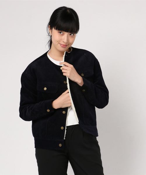 セール Lee リー No Collar Boa Storm Rider ノーカラーボアストームライダージャケット Lt1002 ノーカラージャケット And A アンドエー のファッション通販 Zozotown