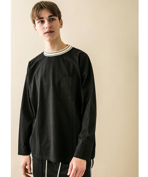 MONKEY TIME(モンキータイム)の「<monkey time> SIL/TJK LINE MOCKNECK LONG SLEEVE/Tシャツ(Tシャツ/カットソー・メンズ・ブラック/ブラウン・M/S/L)」の3枚目の写真