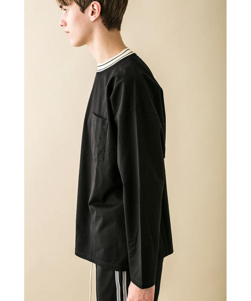 MONKEY TIME(モンキータイム)の「<monkey time> SIL/TJK LINE MOCKNECK LONG SLEEVE/Tシャツ(Tシャツ/カットソー・メンズ・ブラック/ブラウン・M/S/L)」の4枚目の写真